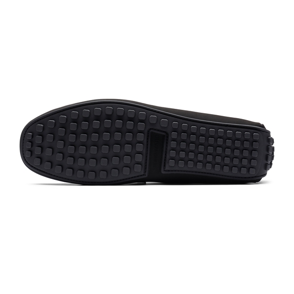 Men's Classic Moc Toe Suede Penny Loafers - BLACK - 3